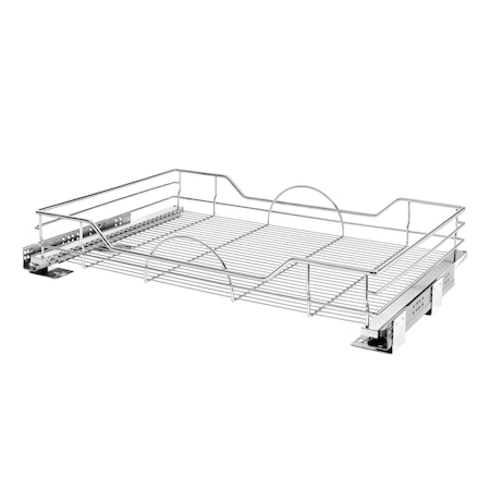 Rev-A-Shelf Steel, Silver, 32.5 in W, 5.3 in H, 21.9 in D, 21.74 in L, Silver 5730-33CR